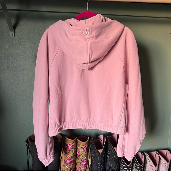 Lululemon women’s loungeful relaxed fit cropped zipped zip-up pink hoodie jacket - Picture 11 of 11